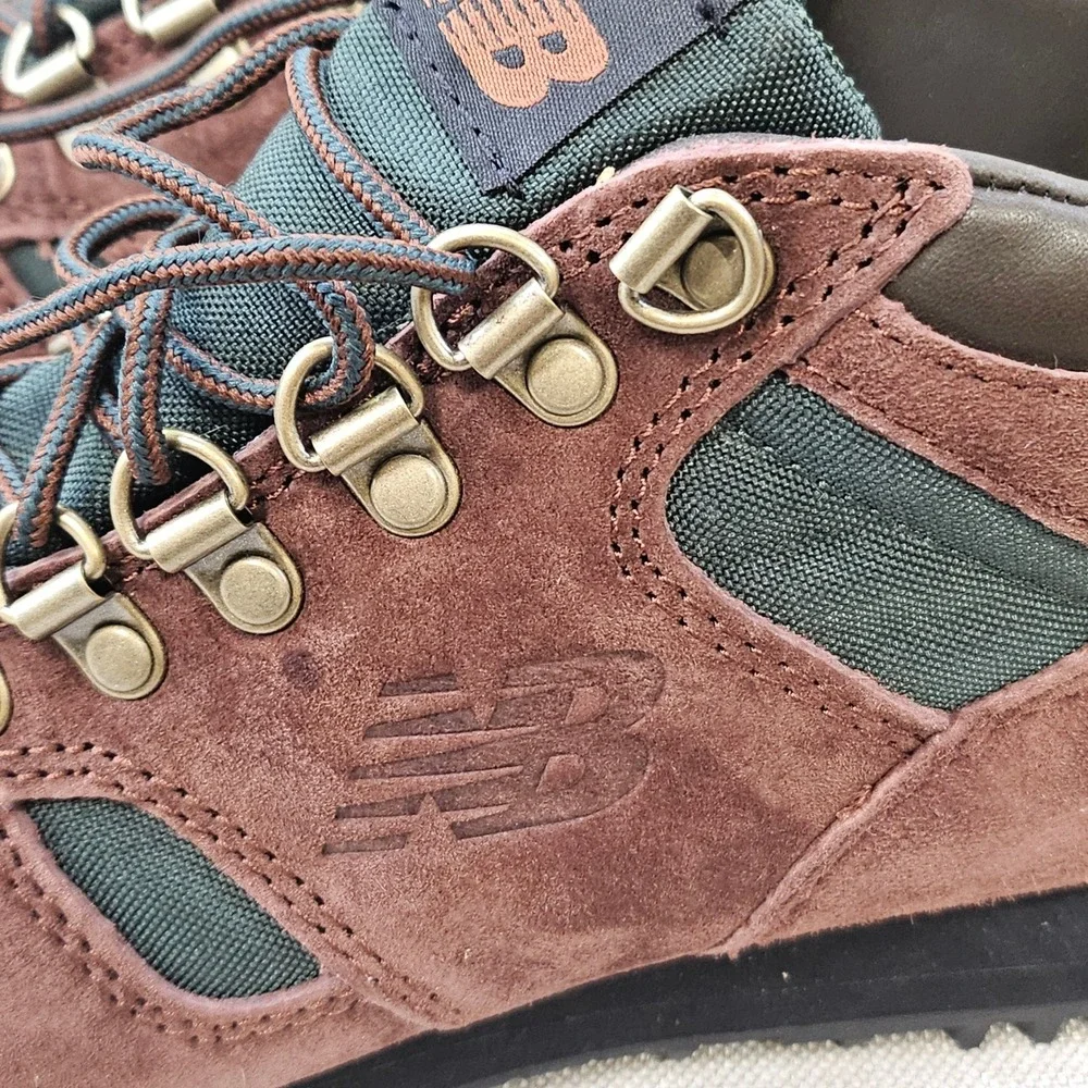 New Balance Rainier Hiking Boots Mens 5 Brown Green URAINAC Suede Vibram Hiker